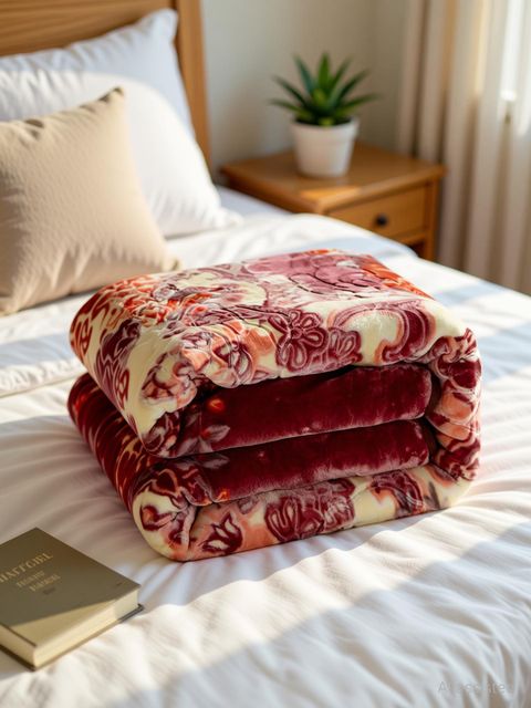 MAGICAL Floral King Mink Blanket Maroon - Image 6