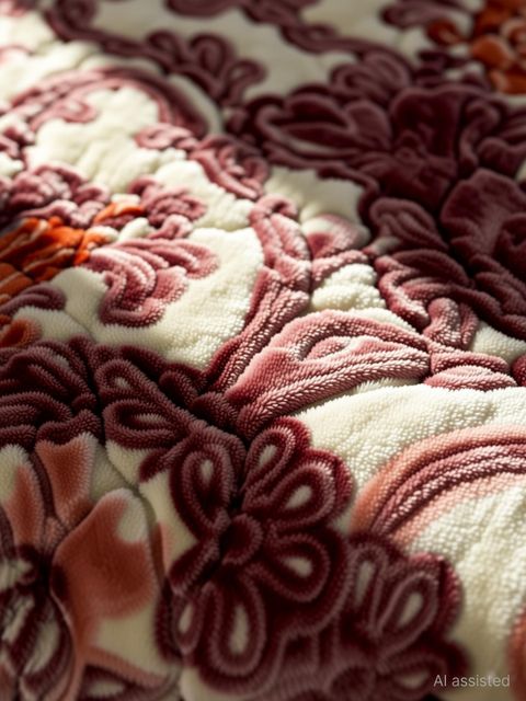 MAGICAL Floral King Mink Blanket Maroon - Image 7