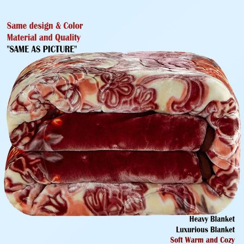 MAGICAL Floral King Mink Blanket Maroon - Image 8