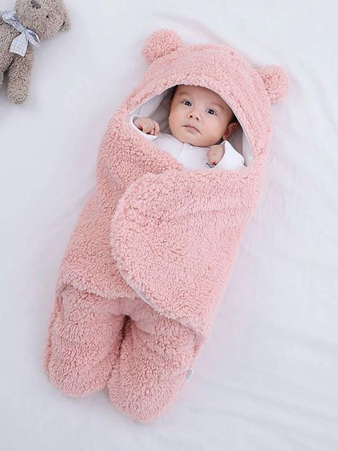 Pandaoriginals Solid Single Hooded Baby Blanket for AC Room (Cotton, Pink) - Image 5