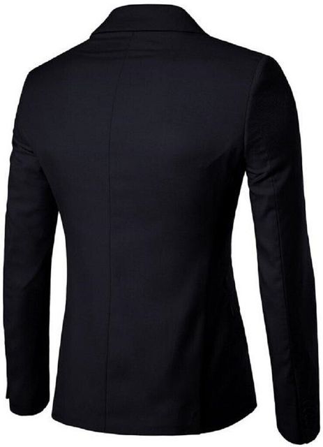 TRULYFEB Men's Solid Black Single Breasted Blazer - Image 6