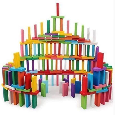 TOOBIL 120 pcs 12 Color Wooden Dominos Blocks Set for Kids (Multicolor) - Image 7