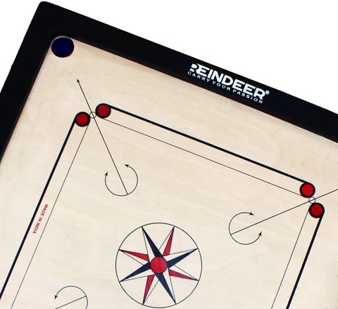 HouseOfCommon 32 inch Wooden Carrom Board (Beige, Black) - Image 4