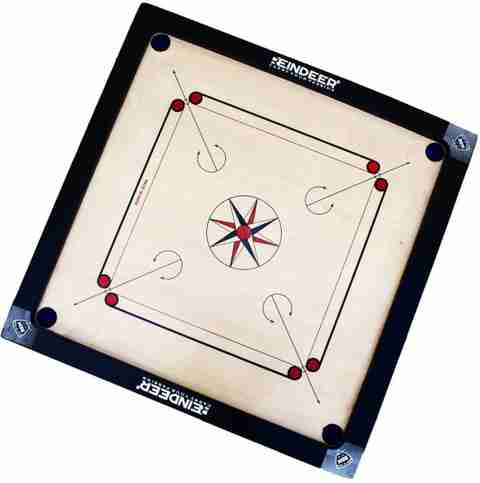 HouseOfCommon 32 inch Wooden Carrom Board (Beige, Black) - Image 3
