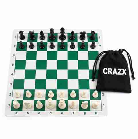 Crazx Vinyl Chess Board Mat 18x18 Inch with Pieces - Image 5