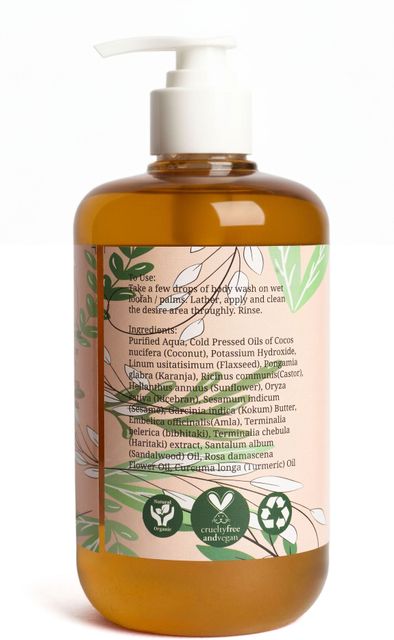 RUSTIC ART Rose Sandal Organic Body Wash (300 ml) - Image 6