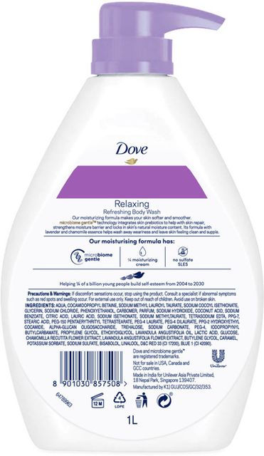 DOVE Lavender & Chamomile Go Fresh Body Wash with Relaxing Floral Scent (1000 ml) - Image 5