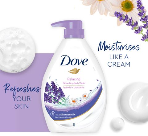 DOVE Lavender & Chamomile Go Fresh Body Wash with Relaxing Floral Scent (1000 ml) - Image 8