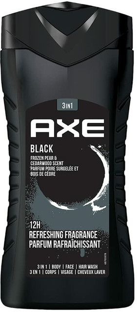 AXE Black 3 In 1 Body, Face & Hair Wash for Men, Long-Lasting