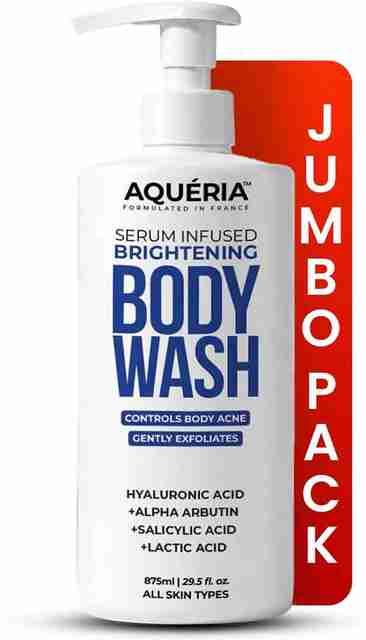 Aqueria 3 in 1 Serum Infused Brightening Body Wash with Hyaluronic Acid Alpha Arbutin (875 ml) - Image 3