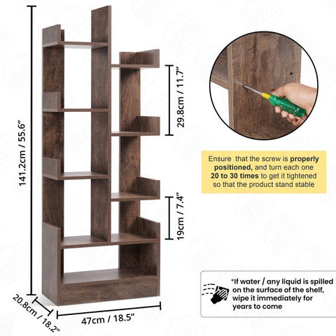 COROID 8-Tier Bookshelf view 2