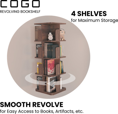 COGO 4 Tier Revolving Bookshelf view 2