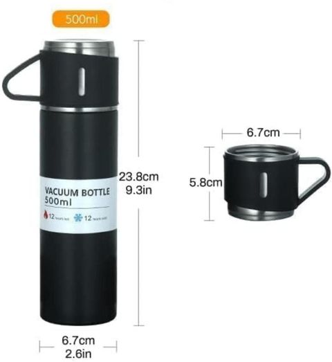 Cellton Stainless Steel Vacuum Flask Set 500ml Black - Image 6
