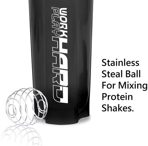 Dassio Work Hard Protein Shaker Bottle 700ml Black - Image 8