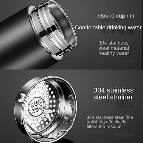 Nexora Stainless Steel Temperature Double Wall Vacuum Flask water Bottle 500 ml Stainless Steel Bottle (Pack of 1, Black) - Image 6