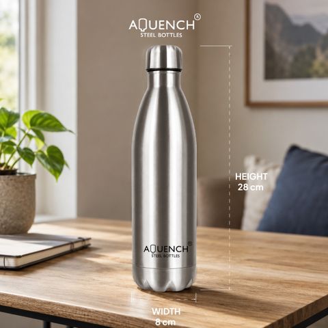 AQUENCH Cola VACUTECH 1000 ml Steel Bottle (Pack of 1, Steel/Chrome) - Image 8