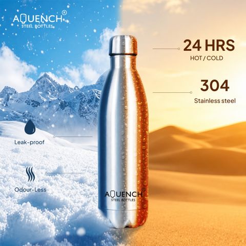 AQUENCH Cola VACUTECH 1000 ml Steel Bottle (Pack of 1, Steel/Chrome) - Image 6