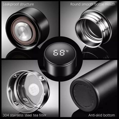 Nexora Stainless Steel Temperature Double Wall Vacuum Flask water Bottle 500 ml Stainless Steel Bottle (Pack of 1, Black) - Image 3