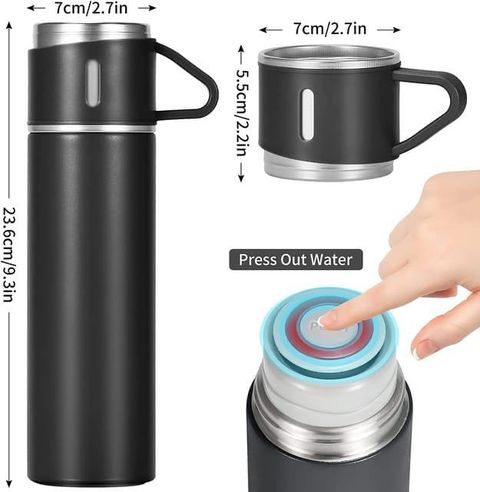 Cellton Stainless Steel Vacuum Flask Set 500ml Black - Image 5