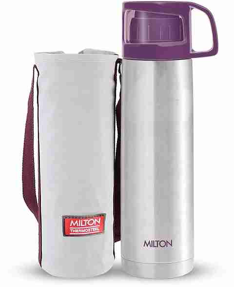 MILTON Thermosteel Glassy Drinking Cup Lid 350 ml Stainless Steel Flask (Pack of 1, Purple) - Image 5