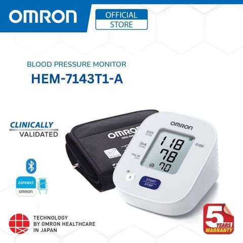 OMRON 7143T1-A Most Accurate & Clinically Validated, Most Recommended BP by Doctors HEM 7143T1A Digital Bluetooth Blood Pressure Monitor Bp Monitor (White) - Image 6