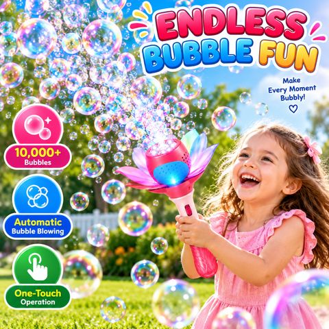 Jiyanux Light-Up Flower Bubble Wand for Kids - Image 6