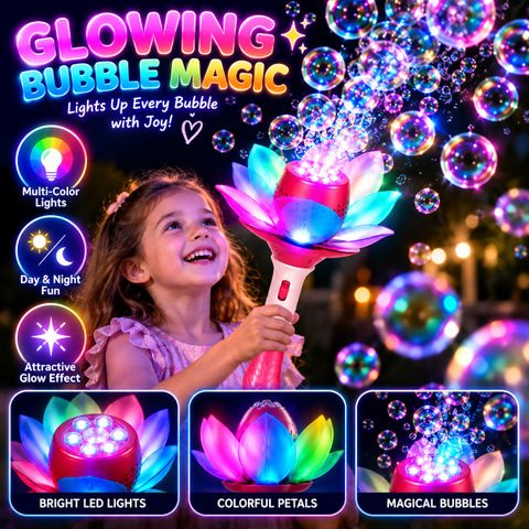 Jiyanux Light-Up Flower Bubble Wand for Kids - Image 8