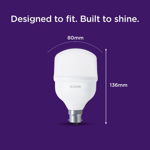 EcoLink 30 W Basic Standard B22 LED Bulb (White, Pack of 2) - Image 5