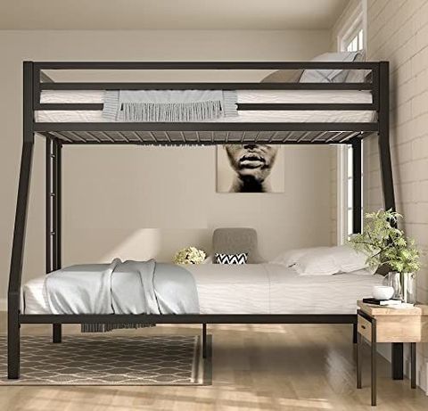 BhaviHandicraft Twin Over Full Metal Bunk Bed, Black - Image 3