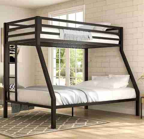 BhaviHandicraft Twin Over Full Metal Bunk Bed, Black - Image 2