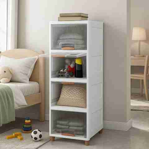 Velfree Plastic Wardrobe for Clothes Versatile Plastic Cupboard for Storage Plastic Free Standing Cabinet (Finish Color - TRansparent, Pre-assembled) - Image 2