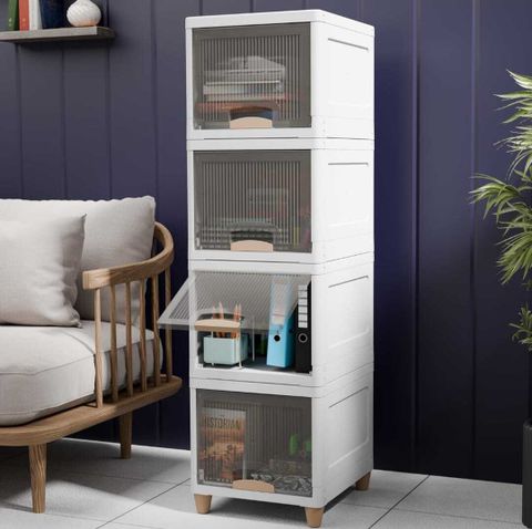Velfree Plastic Wardrobe for Clothes Versatile Plastic Cupboard for Storage Plastic Free Standing Cabinet (Finish Color - TRansparent, Pre-assembled) - Image 3