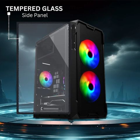 rionix CIG2008 Gaming Cabinet Black with USB 3.0 - Image 3