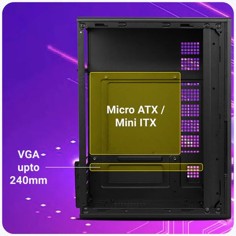 ZEBRONICS Mid Tower Cabinet with USB 2.0 and 3.0 Ports (Black) - Image 4