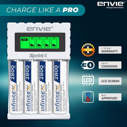 Envie ECR 11 MC Ultra Fast Charger with 4xAA 2800mAh Batteries - Image 7
