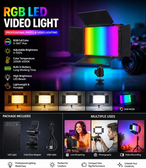 NETZI Pro LED 300 Camera Light Multicolor 1300 lx - Image 3