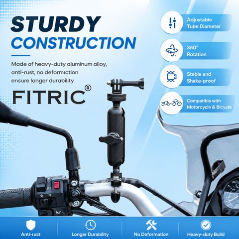 FITRIC Handlebar Jaw Clamp Camera Mount (Black) - Image 8