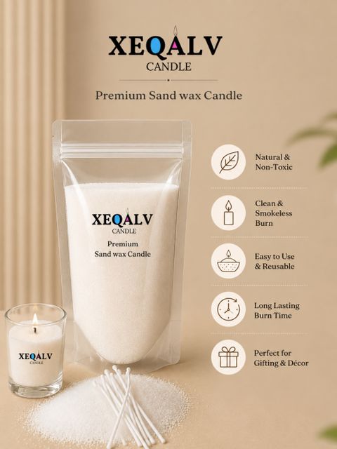 XEQALV Sand Wax with 5 Cotton Wicks, White, Pack of 100 - Image 6