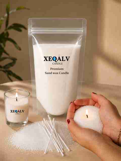 XEQALV Sand Wax with 5 Cotton Wicks, White, Pack of 100 - Image 5