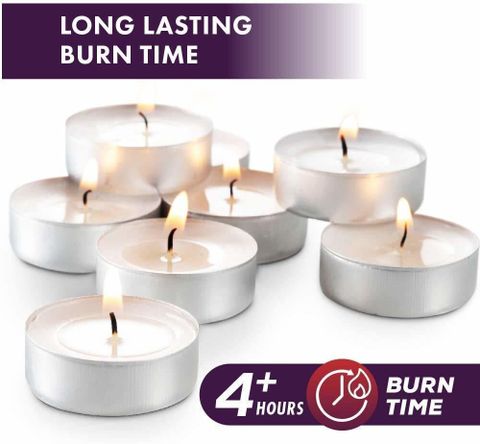 Silverlight Tea Light Candles Unscented Wax & Smokeless Candles for Diwali/Home/Birthday Candle (White, Pack of 25) - Image 8