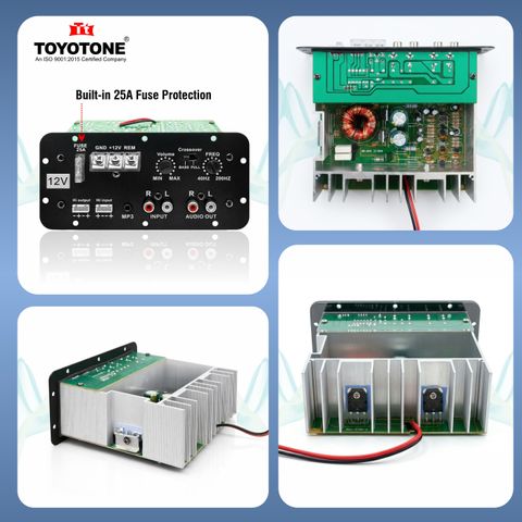 TOYOTONE 12V Mono Channel 120W Car Amplifier with Bass Tube Sub - Image 6