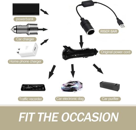 Zivika USB to 12V Car Cigarette Lighter Socket Converter Cable - Image 5