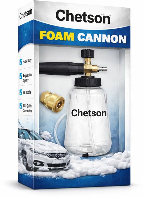 Chetson Transparent Foam Canon Snow Lance Brass Body compatible for all pressure washer Spray Gun - Image 7
