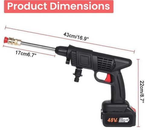 Windwarrior Cordless 48V High Pressure Car Washer Gun - Image 6