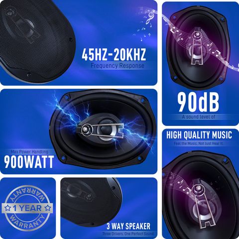 Wagzo WAS-29 9-inch Coaxial Car Speaker 350W - Image 6