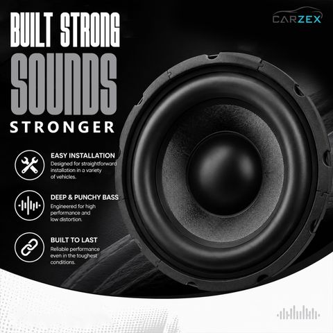 CARZEX 8 Inch Subwoofer with 150W RMS, 4-ohms, 500W Peak Power Single Magnet Power For Automotive & Car Audio Systems (Single Piece) Subwoofer (Powered , RMS Power: 150 W) - Image 8