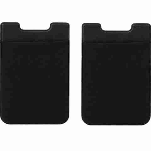 StealODeal Adhesive Phone Jacket Card & Earphone 3 Card Holder (Set of 2, Black) - Image 2