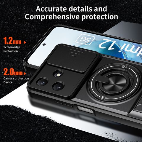 Kypo Back Cover for Redmi 12 5G (Black, Slider) - Image 5