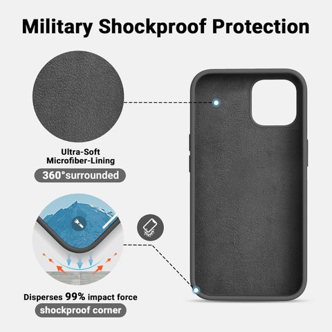 Celvas Back Cover for iPhone 12 (Grey, Silicon) - Image 3
