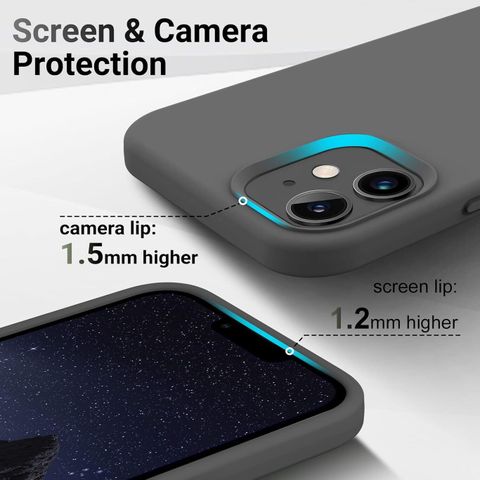 Celvas Back Cover for iPhone 12 (Grey, Silicon) - Image 4